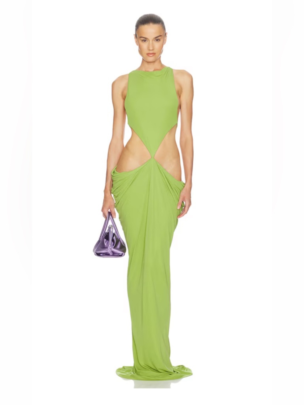 Helsa Margarite Jersey Gown in Parakeet, NWT
